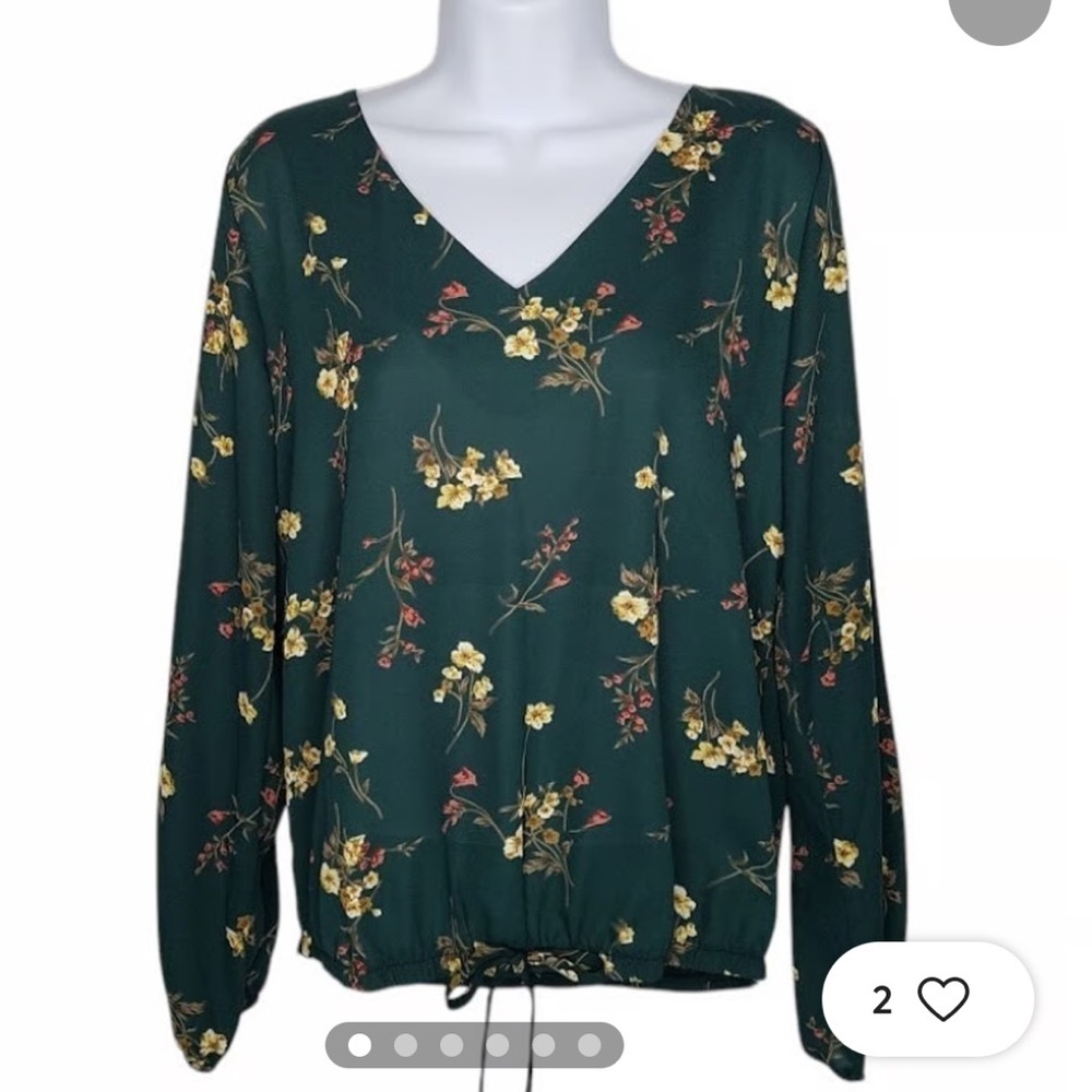 West Kei Teal Floral Blouse
